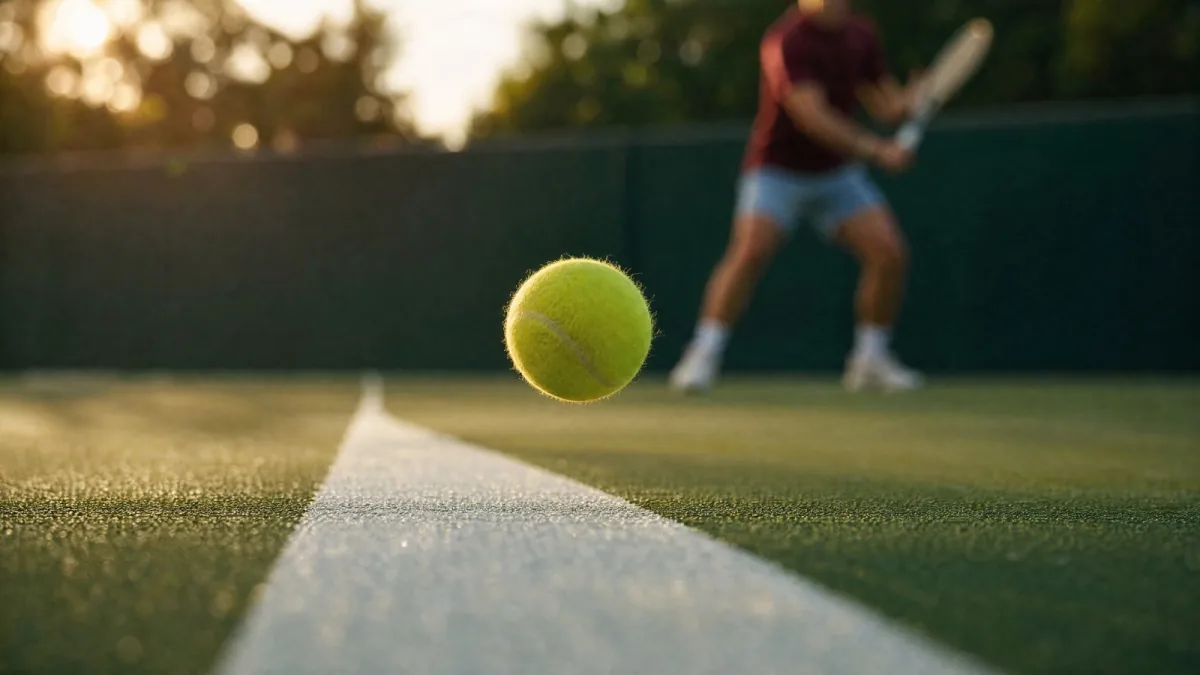 Tennis campaign image with a precise foreground focal point