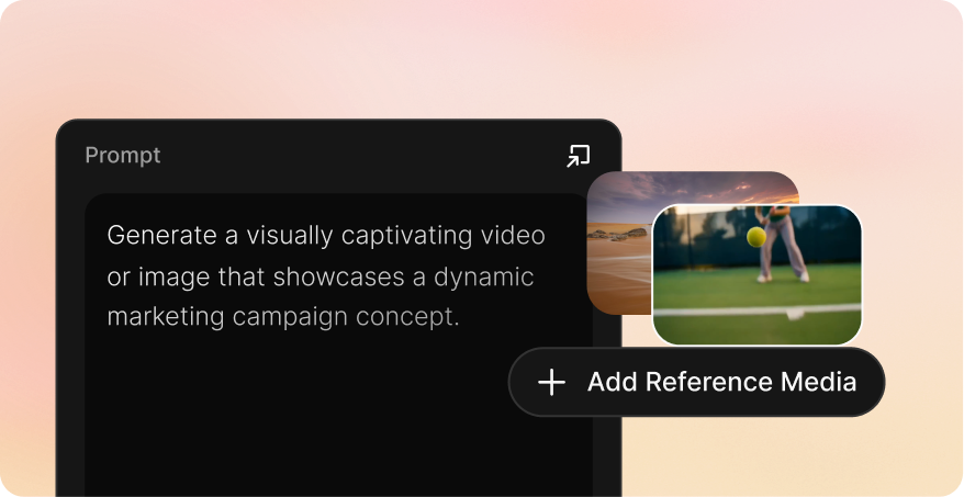 Prompt and reference media controls for a Kling video