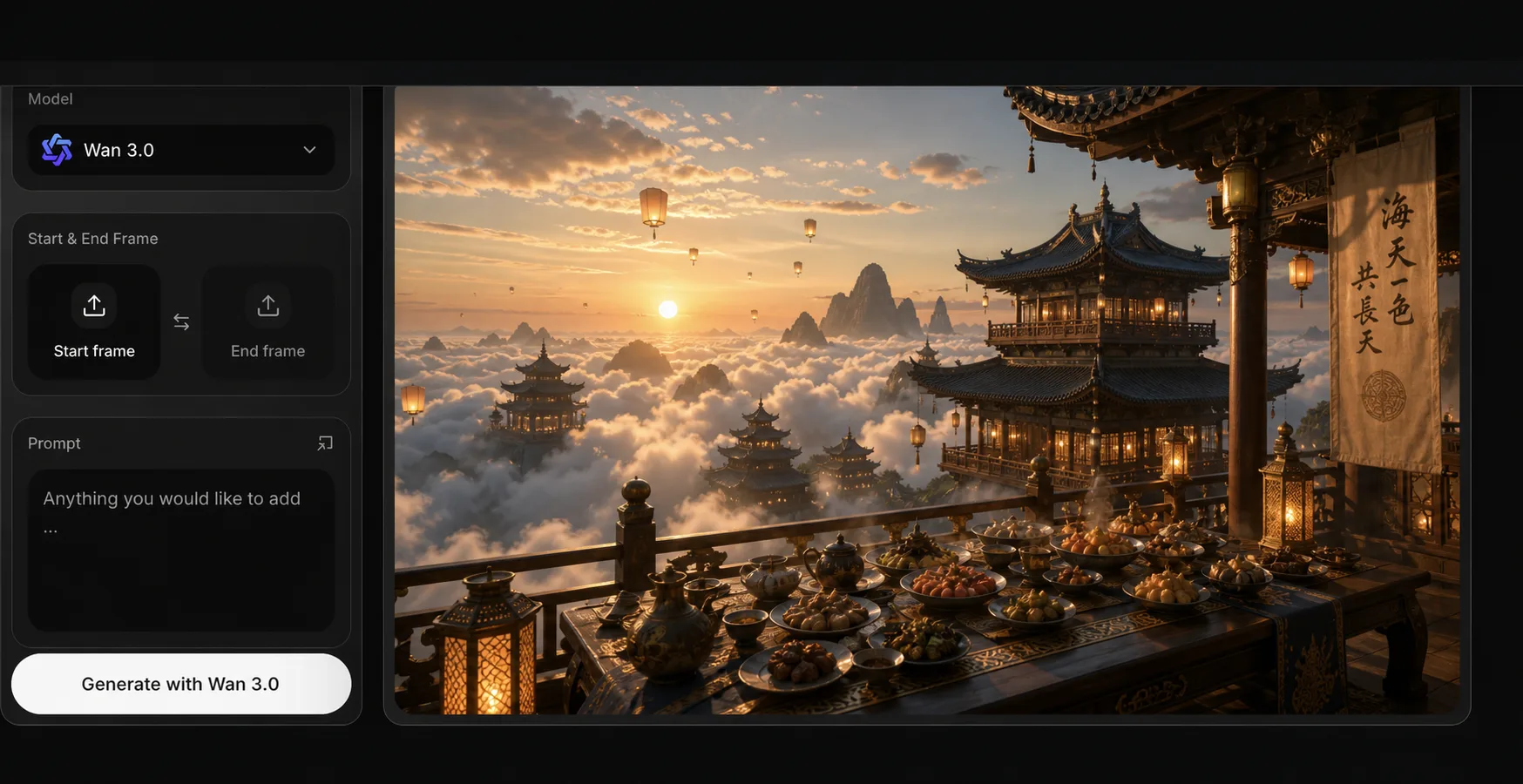 Spira video generator with Wan 3.0 selected