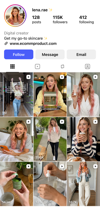 Instagram profile