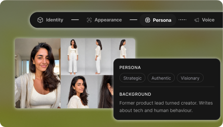 Spira AI influencer generator defining a creator persona and appearance